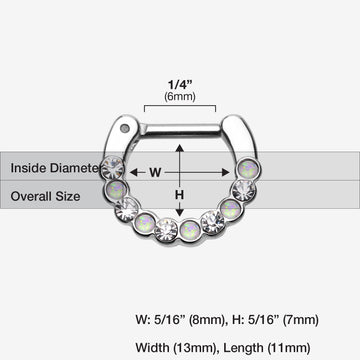 Detail View 1 of Opal Paradigm Septum Clicker-Clear Gem